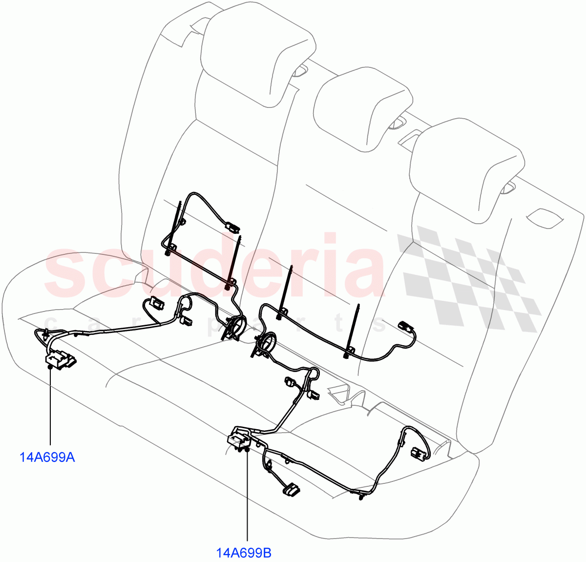 Wiring - Seats(Rear Seats)(Itatiaia (Brazil))((V)FROMGT000001) of Land Rover Land Rover Discovery Sport (2015+) [2.0 Turbo Petrol AJ200P]
