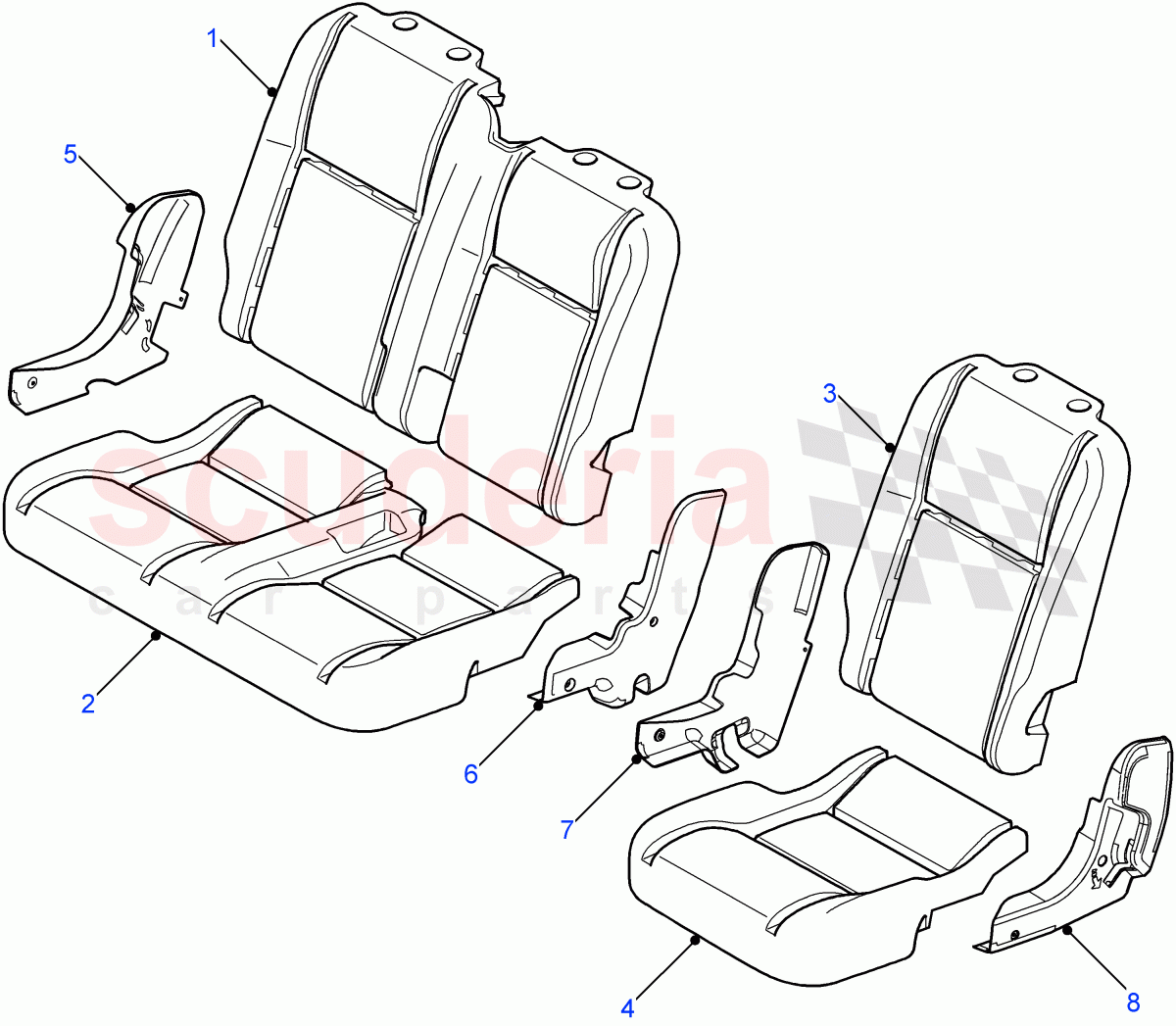 Rear Seat Pads/Valances & Heating(Crew Cab Pick Up,110" Wheelbase,Chassis Crew Cab,130" Wheelbase,Station Wagon Utility - 5 Door,Station Wagon - 5 Door,Crew Cab HCPU)((V)FROM7A000001) of Land Rover Land Rover Defender (2007-2016)