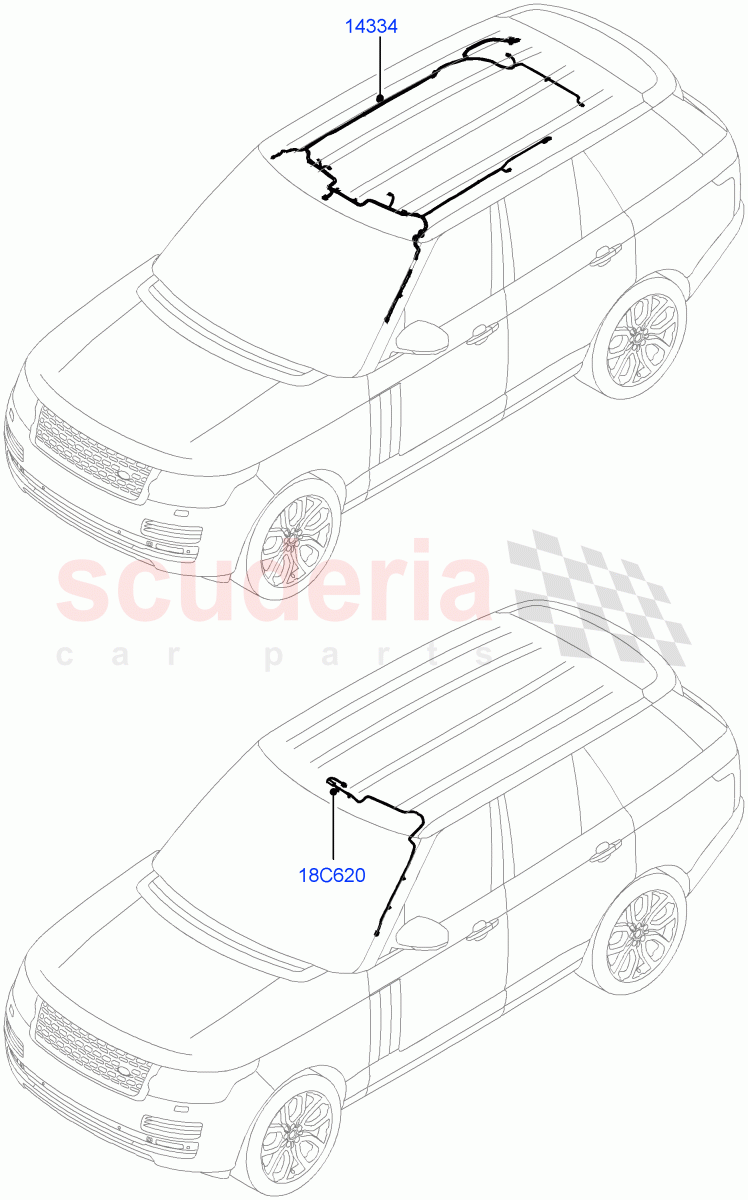 Electrical Wiring - Body And Rear(Roof) of Land Rover Land Rover Range Rover (2012-2021) [5.0 OHC SGDI NA V8 Petrol]