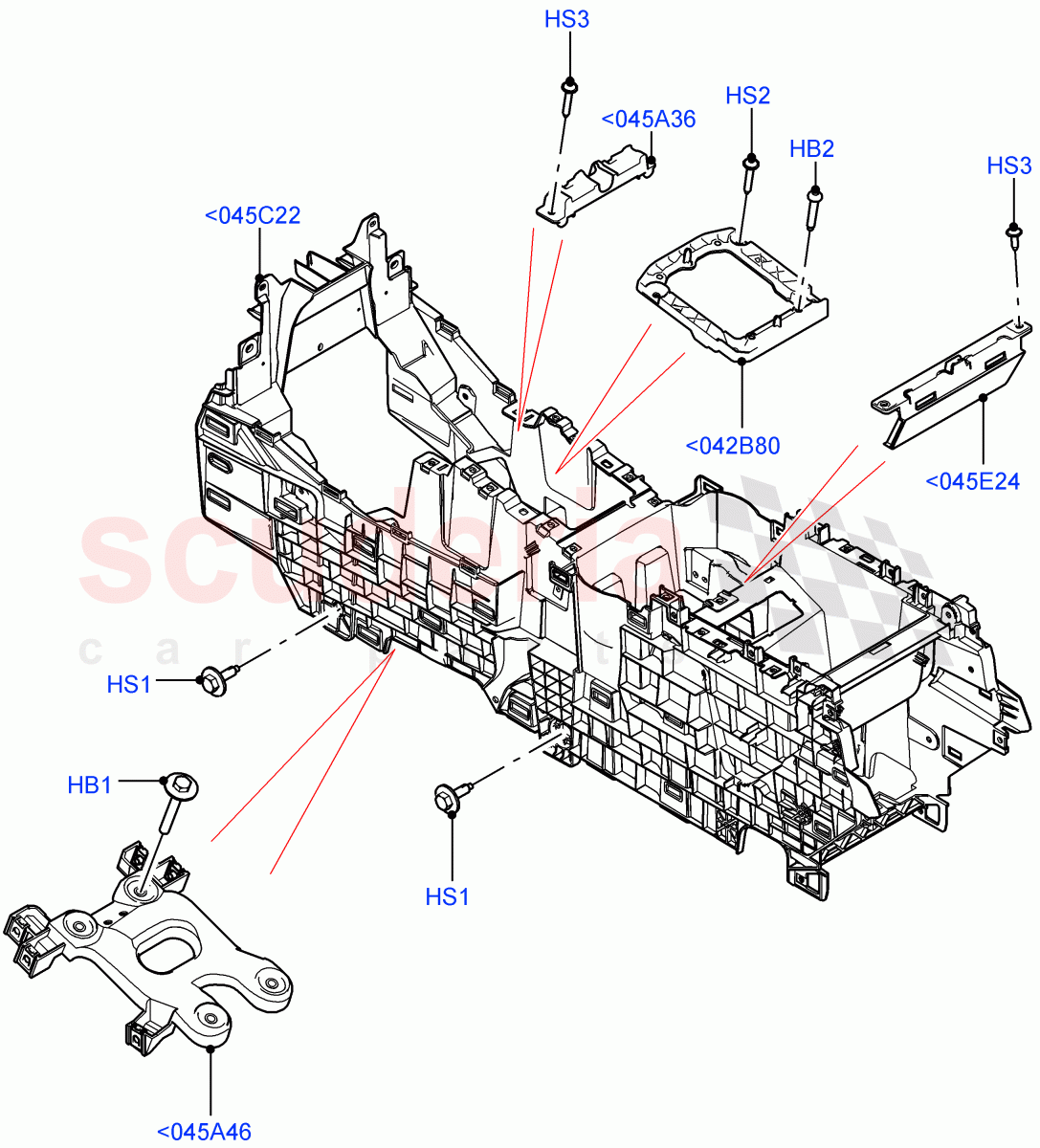 Console - Floor(Internal Components)(Changsu (China)) of Land Rover Land Rover Range Rover Evoque (2019+) [2.0 Turbo Petrol AJ200P]