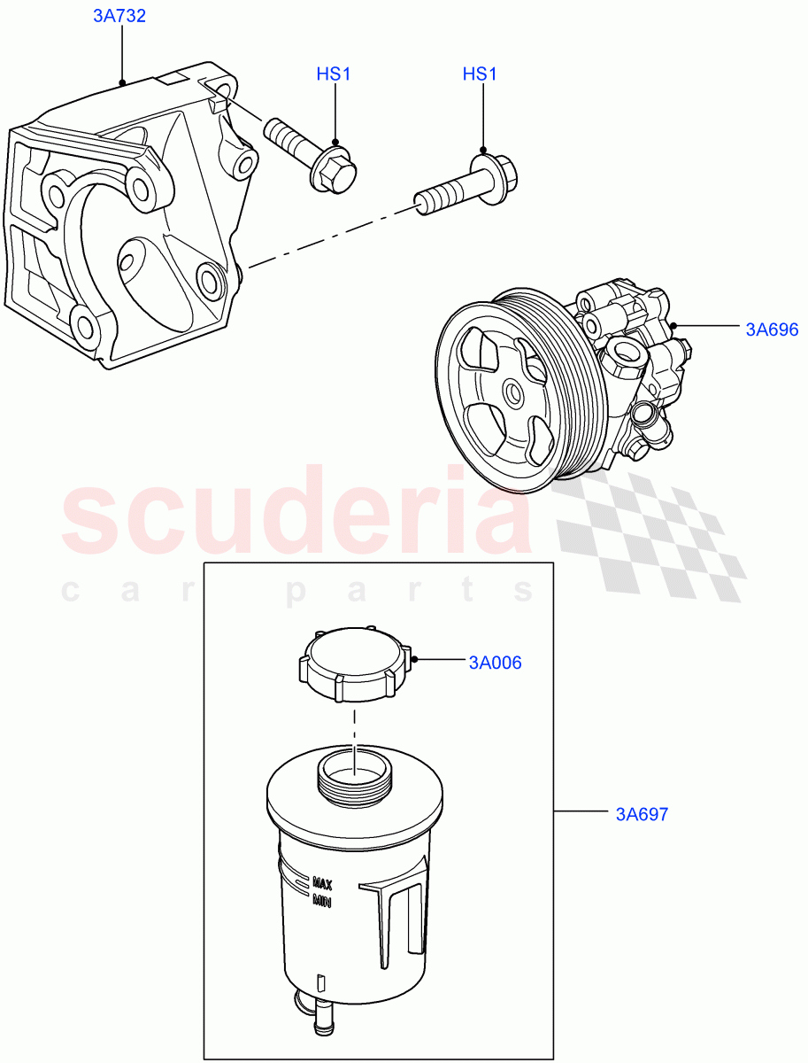Power Steering Pump Mounting(3.0 V6 Diesel)((V)FROMAA000001) of Land Rover Land Rover Discovery 4 (2010-2016) [3.0 Diesel 24V DOHC TC]
