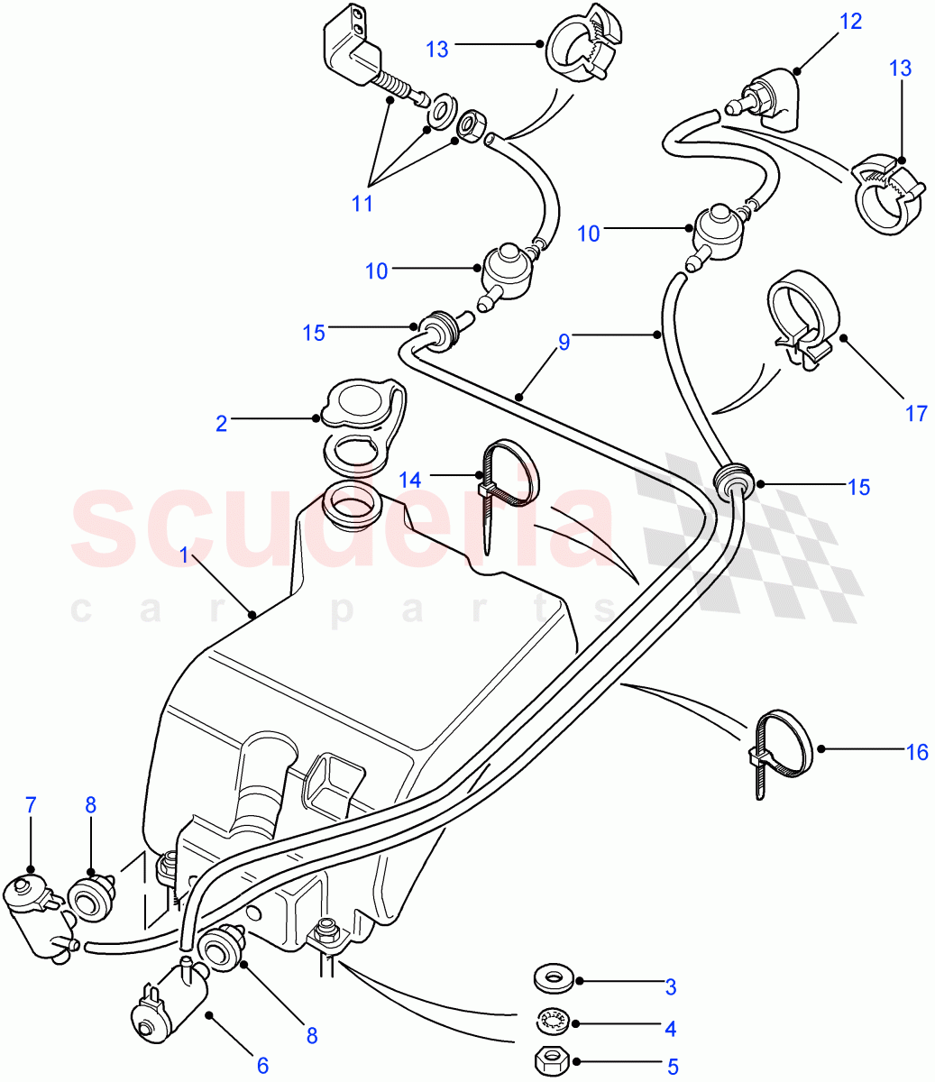 Windscreen & Tailgate Window Washer((V)FROM7A000001) of Land Rover Land Rover Defender (2007-2016)