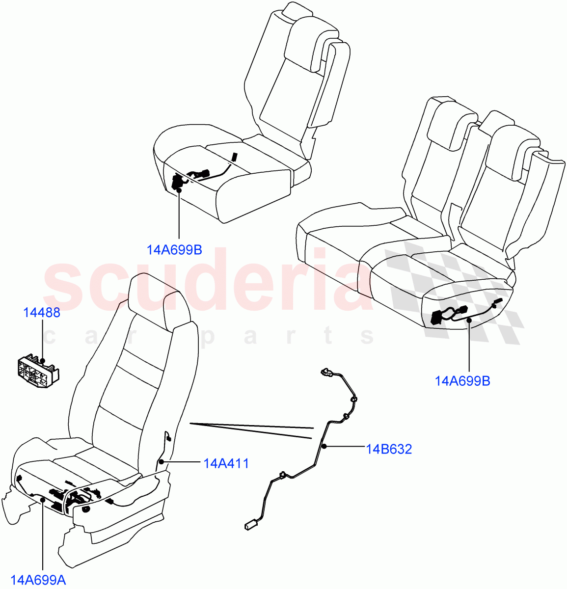 Electrical Wiring - Body And Rear(Seats)((V)TO9A999999) of Land Rover Land Rover Range Rover Sport (2005-2009) [3.6 V8 32V DOHC EFI Diesel]