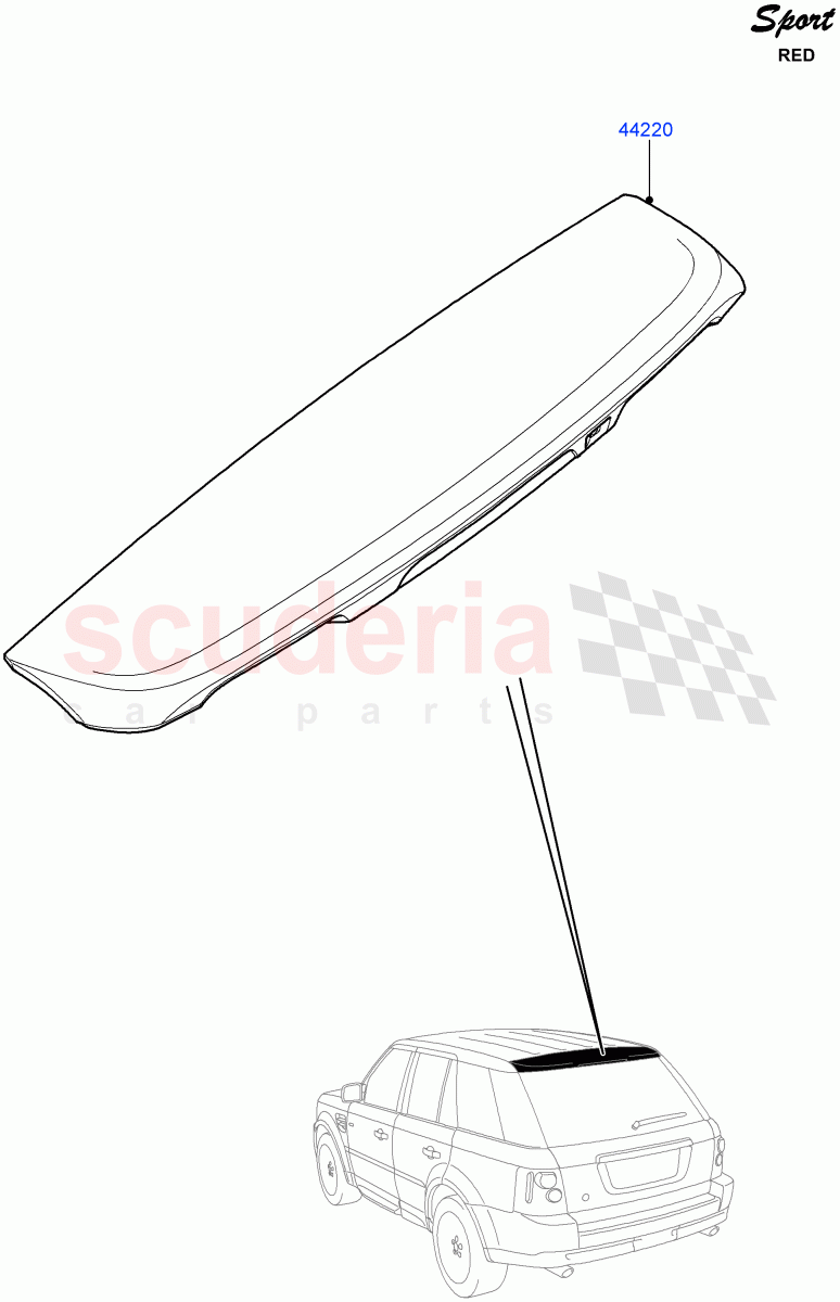 Spoiler And Related Parts(Red Sport LE)((V)FROMDA000001) of Land Rover Land Rover Range Rover Sport (2010-2013) [5.0 OHC SGDI NA V8 Petrol]