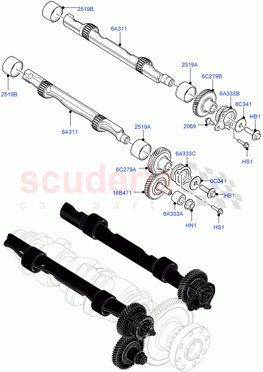 Balance Shafts And Drive(2.0L AJ21D4 Diesel Mid,Halewood (UK))((V)FROMMH000001) of Land Rover Land Rover Discovery Sport (2015+) [2.0 Turbo Diesel AJ21D4]
