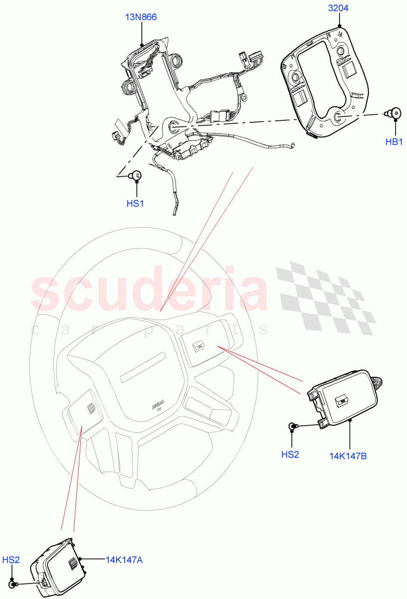 Switches(Steering Wheel, Nitra Plant Build)((V)FROMM2000001) of Land Rover Land Rover Discovery 5 (2017+) [3.0 Diesel 24V DOHC TC]