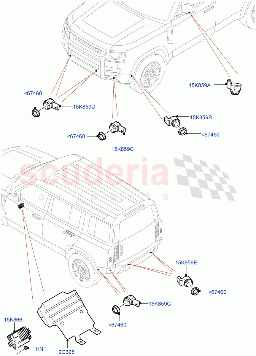 Parking Distance Control of Land Rover Land Rover Defender (2020+) [5.0 OHC SGDI SC V8 Petrol]