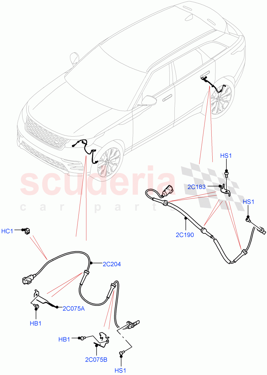 Anti-Lock Braking System(ABS/Speed Sensor) of Land Rover Land Rover Range Rover Velar (2017+) [3.0 I6 Turbo Diesel AJ20D6]