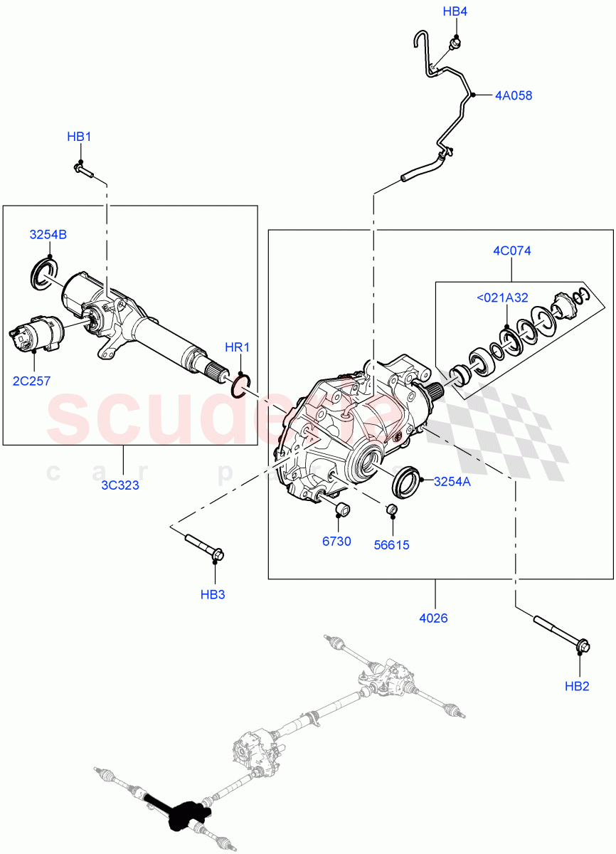 Front Axle Case(4.4 V8 Turbo Petrol (NC10)) of Land Rover Land Rover Range Rover (2022+) [3.0 I6 Turbo Diesel AJ20D6]