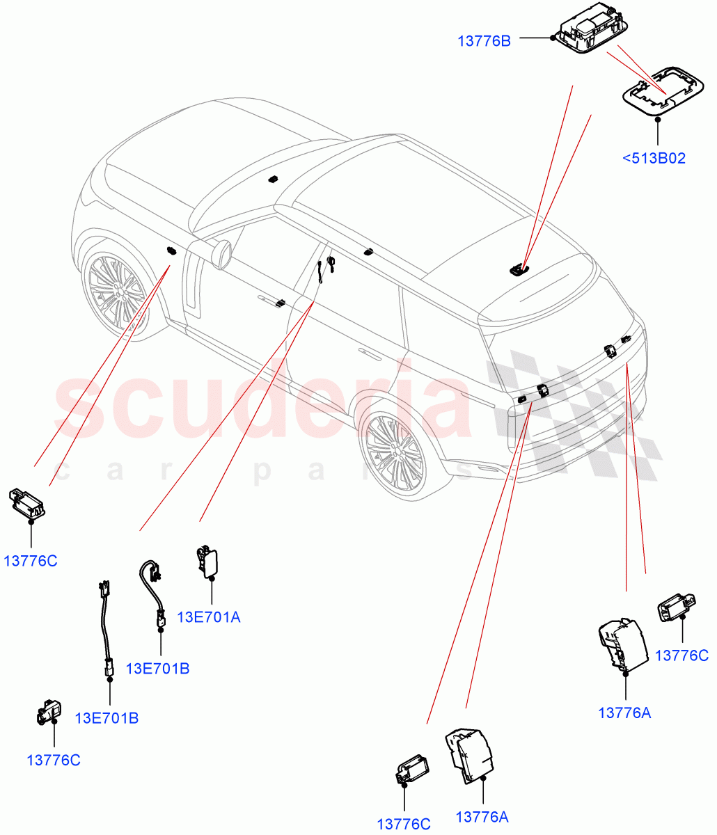 Interior Lamps of Land Rover Land Rover Range Rover (2022+) [3.0 I6 Turbo Petrol AJ20P6]