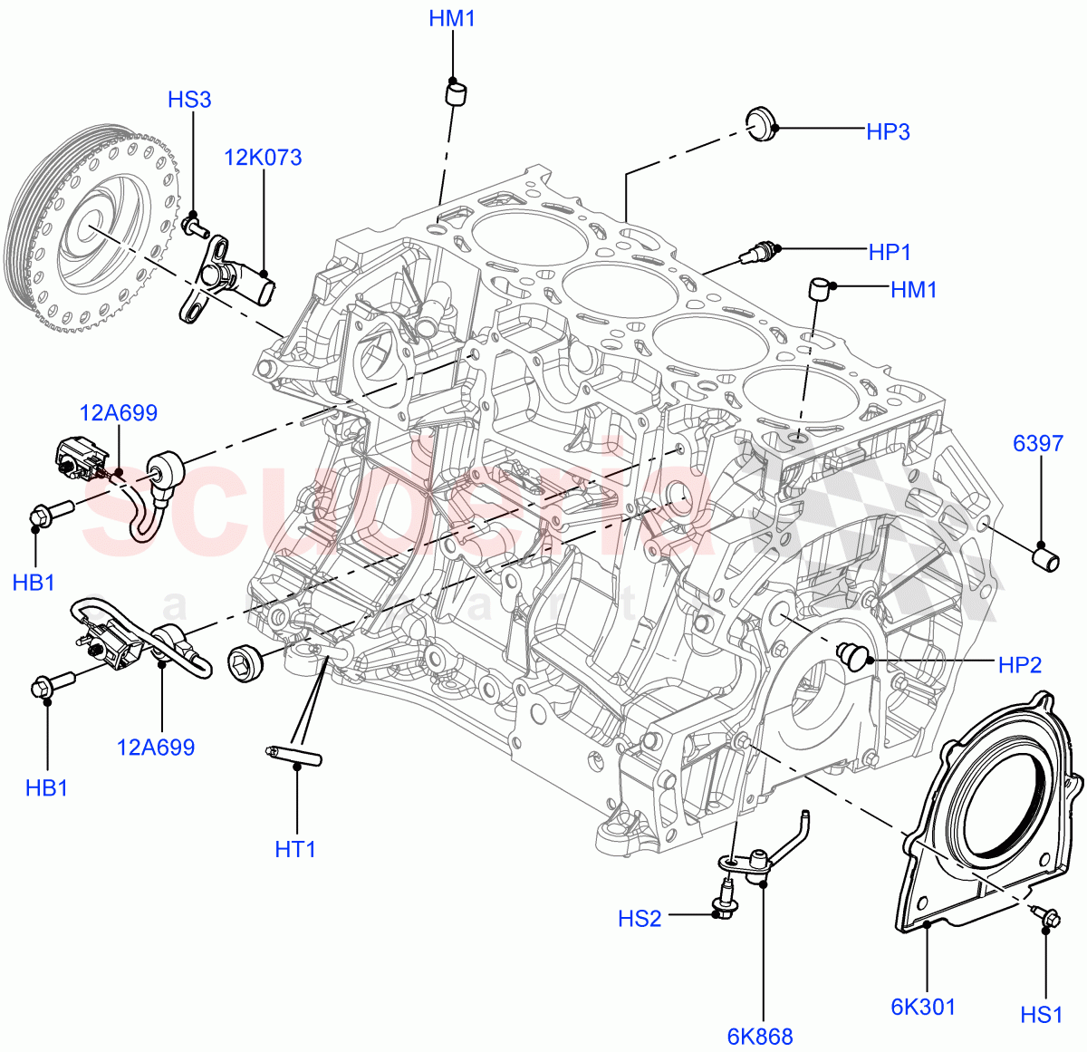 Cylinder Block And Plugs(2.0L 16V TIVCT T/C 240PS Petrol,Changsu (China))((V)FROMEG000001) of Land Rover Land Rover Range Rover Evoque (2012-2018) [2.0 Turbo Petrol GTDI]
