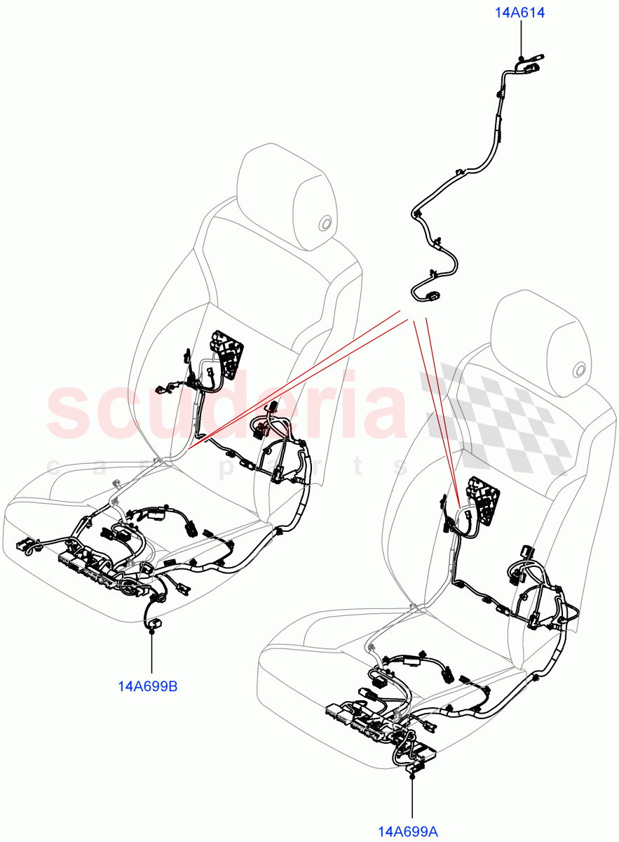 Wiring - Seats(Front Seats, Solihull Plant Build)((V)FROMKA000001) of Land Rover Land Rover Discovery 5 (2017+) [3.0 I6 Turbo Diesel AJ20D6]
