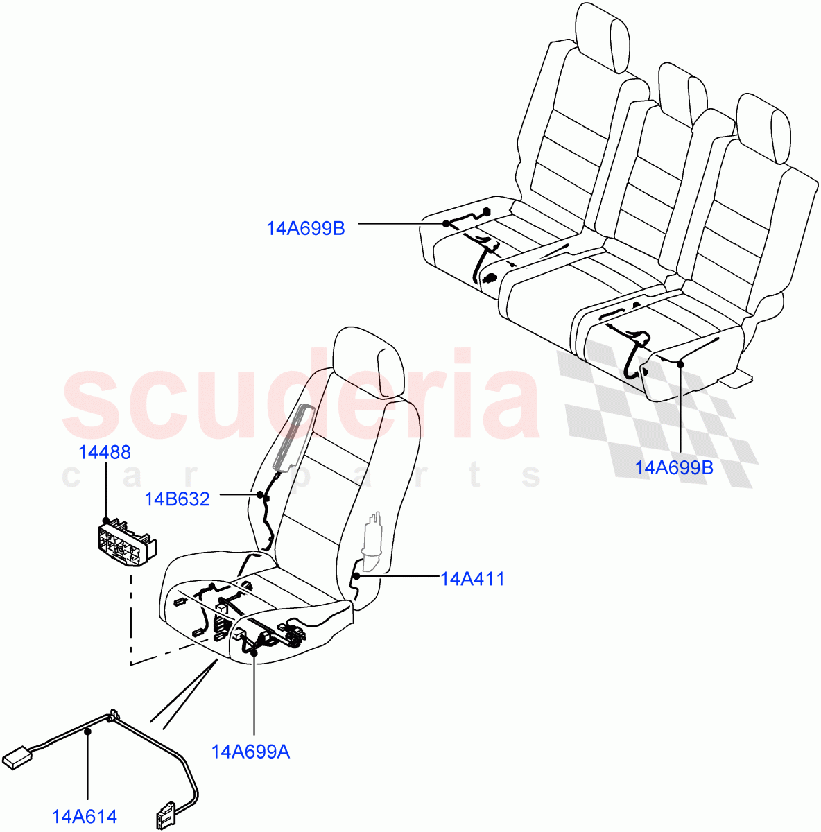 Electrical Wiring - Body And Rear(Seats)((V)FROMAA000001) of Land Rover Land Rover Range Rover Sport (2010-2013) [3.0 Diesel 24V DOHC TC]