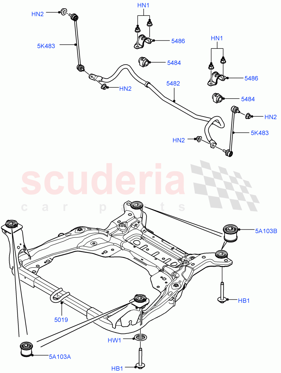 Front Cross Member & Stabilizer Bar(Changsu (China))((V)FROMFG000001,(V)TOKG446856) of Land Rover Land Rover Discovery Sport (2015+) [2.0 Turbo Petrol GTDI]