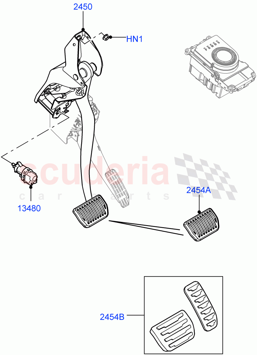 Brake And Clutch Controls(9 Speed Auto AWD,Itatiaia (Brazil))((V)FROMGT000001) of Land Rover Land Rover Range Rover Evoque (2012-2018) [2.2 Single Turbo Diesel]
