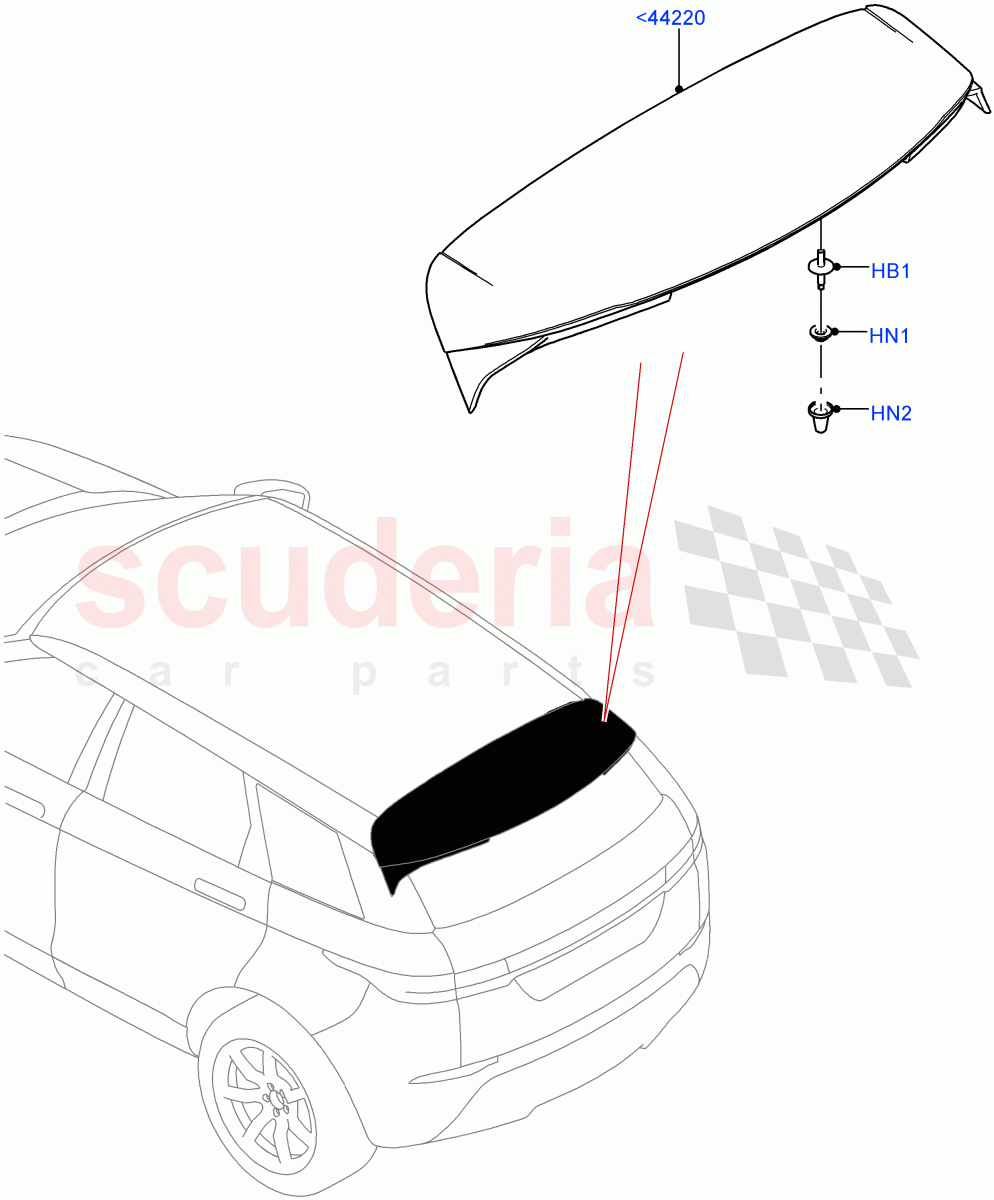 Spoiler And Related Parts(Changsu (China)) of Land Rover Land Rover Range Rover Evoque (2019+) [2.0 Turbo Petrol AJ200P]