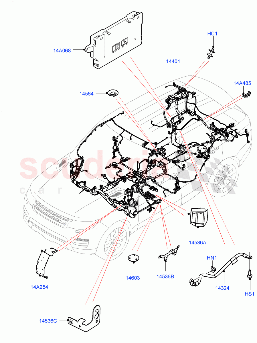Electrical Wiring - Engine And Dash(Main Harness)((V)FROMGA000001) of Land Rover Land Rover Range Rover Sport (2014+) [3.0 DOHC GDI SC V6 Petrol]