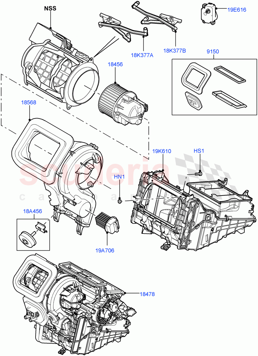 Heater/Air Cond.External Components(Halewood (UK)) of Land Rover Land Rover Range Rover Evoque (2012-2018) [2.2 Single Turbo Diesel]