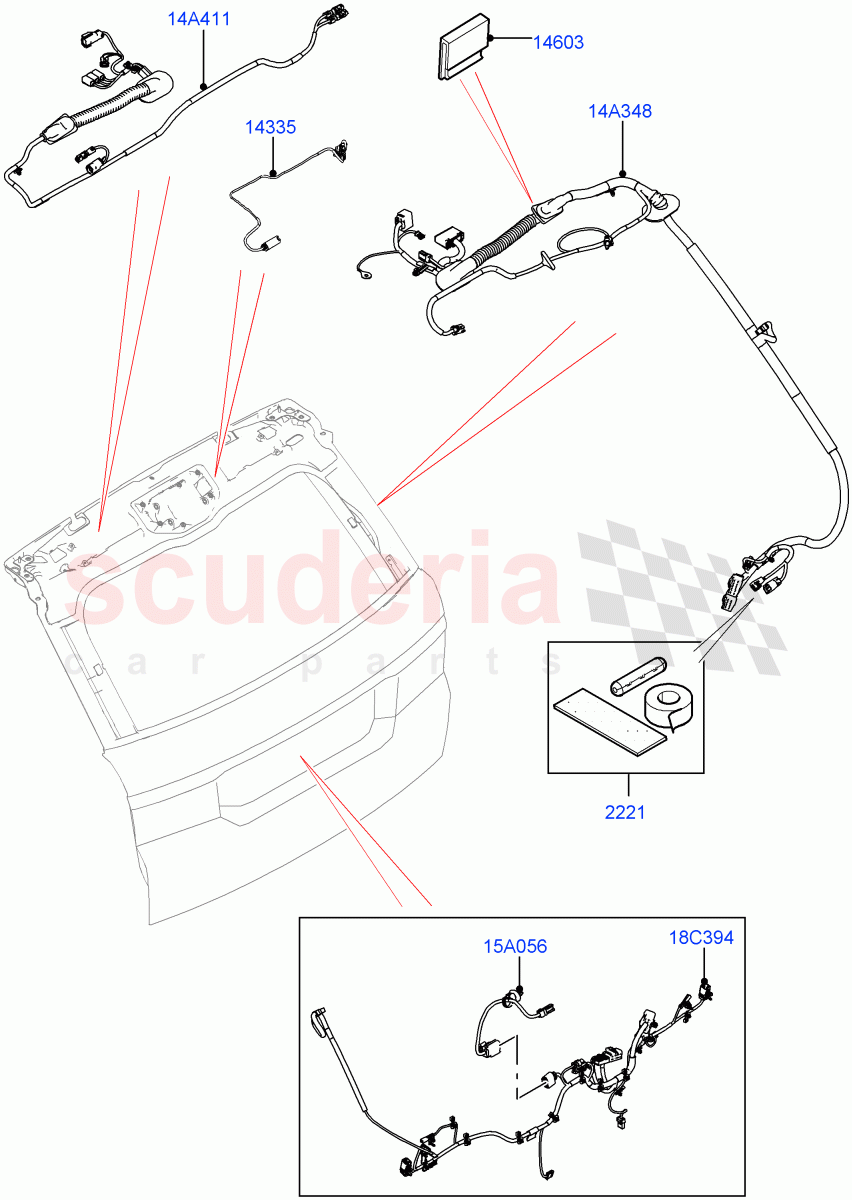 Electrical Wiring - Body And Rear(Tailgate) of Land Rover Land Rover Range Rover Sport (2014+) [3.0 I6 Turbo Diesel AJ20D6]