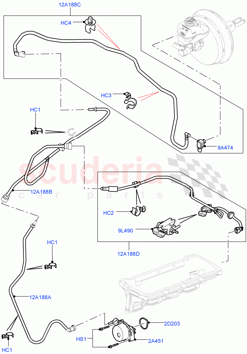 Vacuum Control And Air Injection(5.0L OHC SGDI SC V8 Petrol - AJ133,LHD)((V)FROMHA000001) of Land Rover Land Rover Range Rover (2012-2021) [5.0 OHC SGDI SC V8 Petrol]