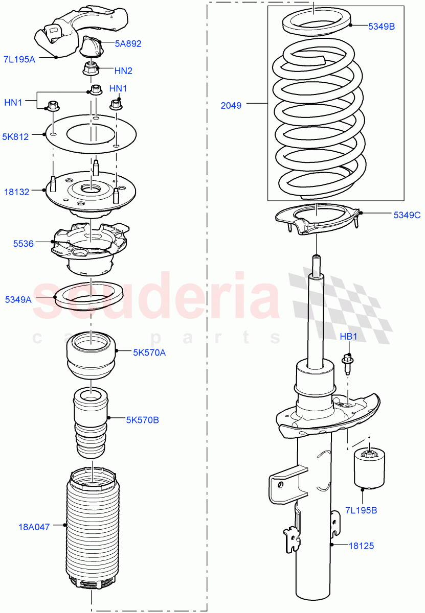 Rear Springs And Shock Absorbers(Itatiaia (Brazil))((V)FROMGT000001) of Land Rover Land Rover Range Rover Evoque (2012-2018) [2.0 Turbo Petrol AJ200P]