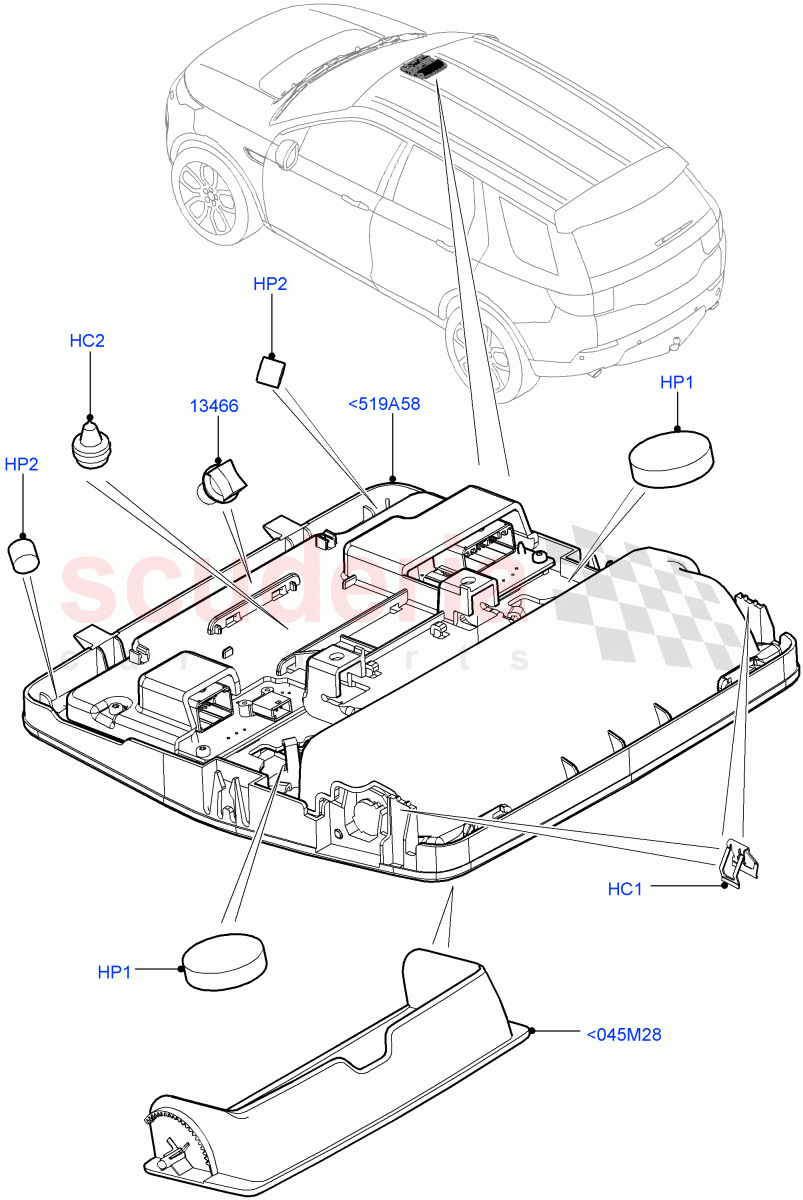 Console - Overhead(Changsu (China))((V)FROMFG000001) of Land Rover Land Rover Discovery Sport (2015+) [2.0 Turbo Diesel]