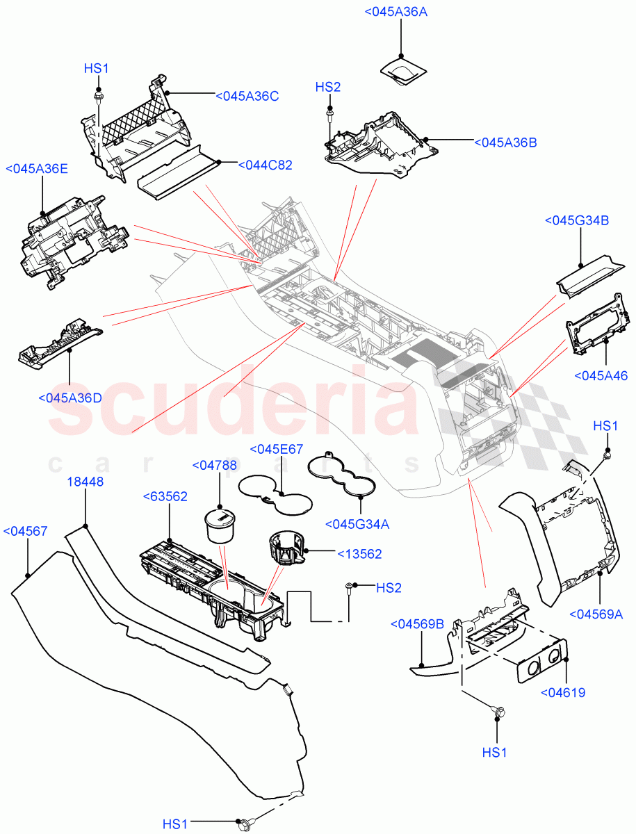 Console - Floor(For Carrier Assy, Front, External Components) of Land Rover Land Rover Range Rover Sport (2014+) [3.0 DOHC GDI SC V6 Petrol]