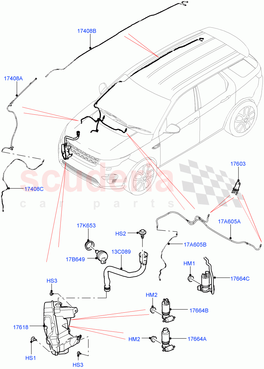 Windscreen Washer(Itatiaia (Brazil))((V)FROMGT000001) of Land Rover Land Rover Discovery Sport (2015+) [2.0 Turbo Diesel]