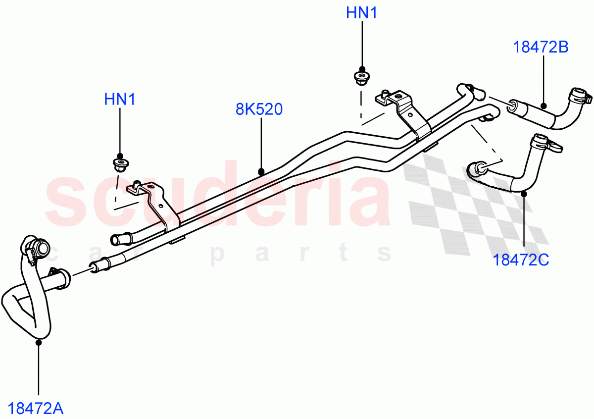 Heater Hoses(Rear)(Premium Air Conditioning-Front/Rear)((V)FROMAA000001) of Land Rover Land Rover Range Rover (2010-2012) [5.0 OHC SGDI NA V8 Petrol]