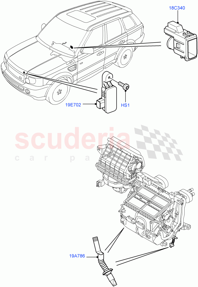 Heater/Air Cond.External Components((V)FROMAA000001) of Land Rover Land Rover Range Rover Sport (2010-2013) [5.0 OHC SGDI SC V8 Petrol]