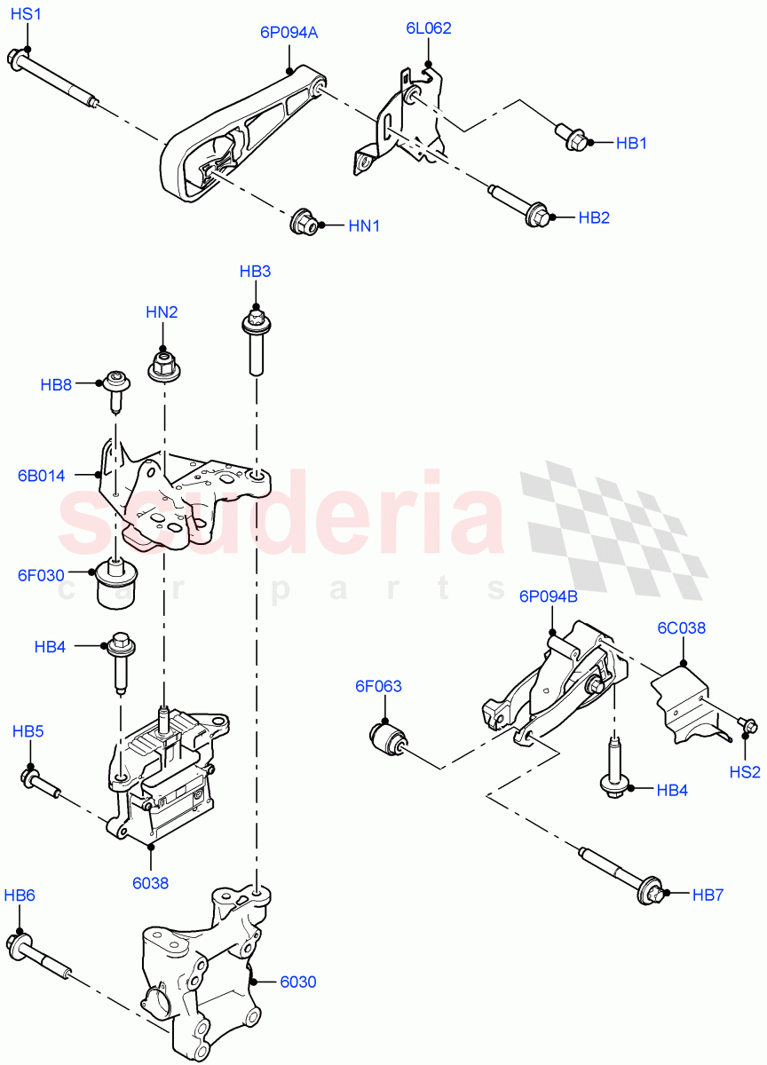 Engine Mounting(2.0L AJ20D4 Diesel LF PTA,Halewood (UK),2.0L AJ20D4 Diesel Mid PTA,2.0L AJ20D4 Diesel High PTA)((V)FROMLH000001) of Land Rover Land Rover Discovery Sport (2015+) [2.0 Turbo Petrol GTDI]