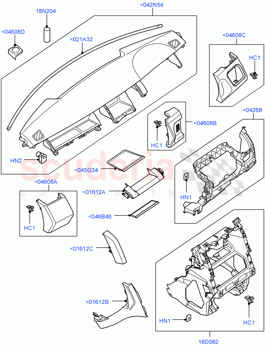 Instrument Panel(Upper)((V)TO9A999999) of Land Rover Land Rover Range Rover Sport (2005-2009) [2.7 Diesel V6]