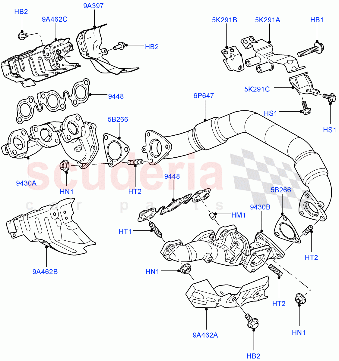 Exhaust Manifold(Lion Diesel 2.7 V6 (140KW))((V)TO9A999999) of Land Rover Land Rover Range Rover Sport (2005-2009) [2.7 Diesel V6]