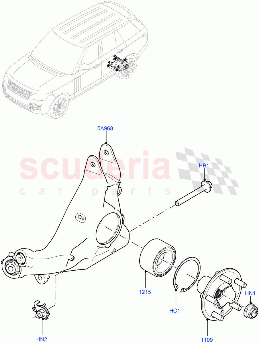 Rear Knuckle And Hub of Land Rover Land Rover Range Rover (2012-2021) [3.0 DOHC GDI SC V6 Petrol]