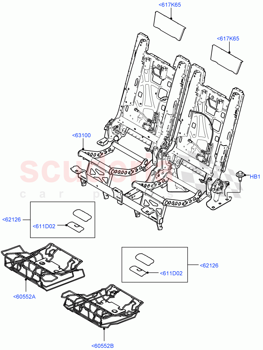 Rear Seat Base(With Third Row Power Folding Seat) of Land Rover Land Rover Range Rover (2022+) [4.4 V8 Turbo Petrol NC10]