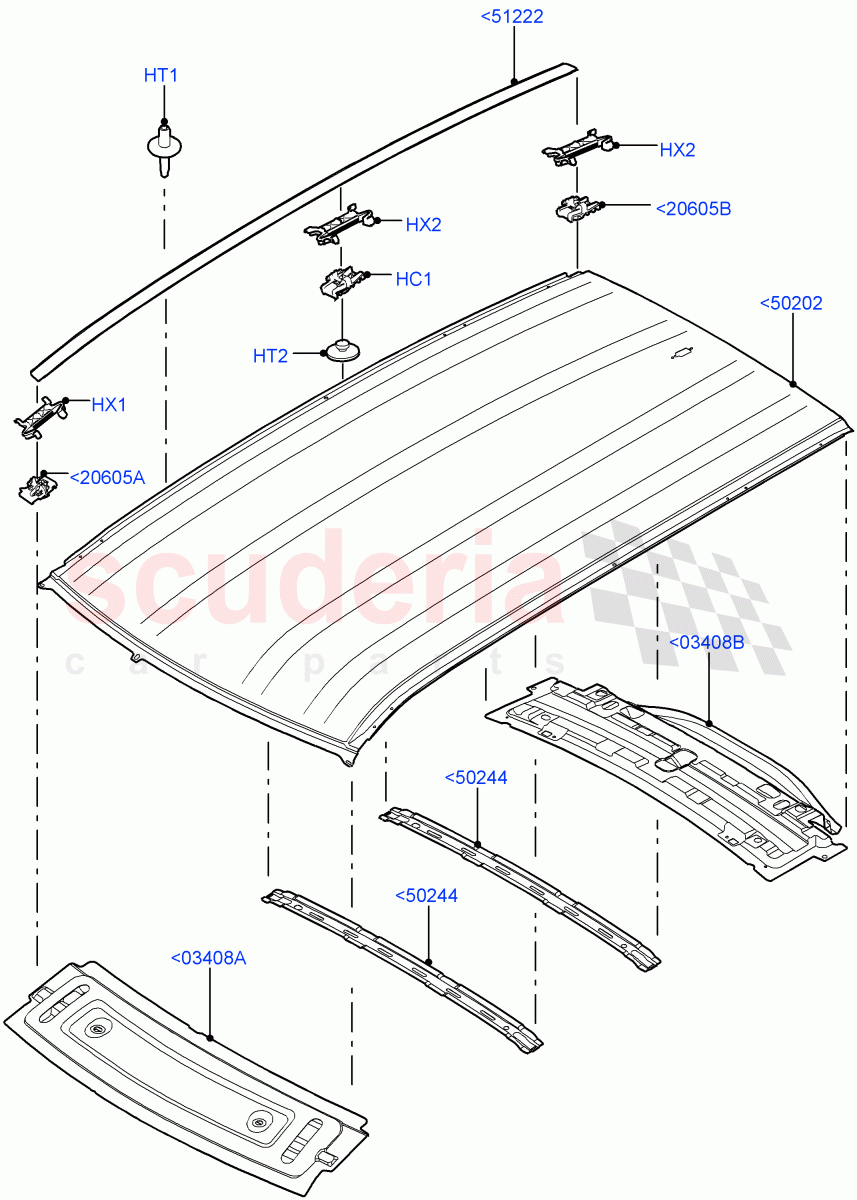 Roof - Sheet Metal(Less Panorama Roof,Itatiaia (Brazil))((V)FROMGT000001) of Land Rover Land Rover Discovery Sport (2015+) [2.0 Turbo Diesel AJ21D4]