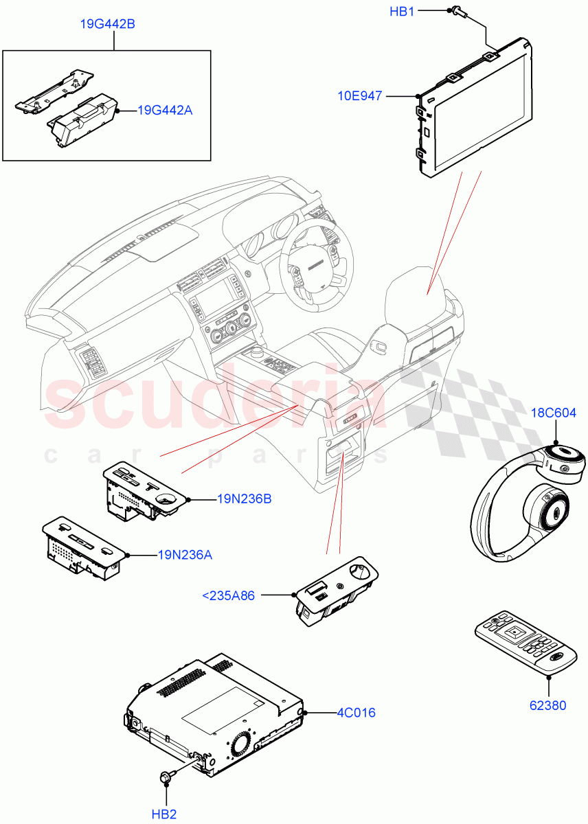 Family Entertainment System(Nitra Plant Build)((V)FROMK2000001,(V)TOL2999999) of Land Rover Land Rover Discovery 5 (2017+) [3.0 I6 Turbo Petrol AJ20P6]