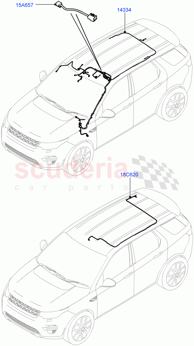 Electrical Wiring - Body And Rear(Roof)(Itatiaia (Brazil))((V)FROMGT000001) of Land Rover Land Rover Discovery Sport (2015+) [2.0 Turbo Petrol AJ200P]