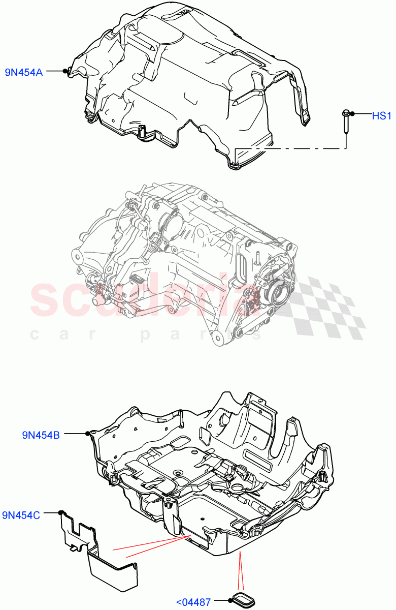 Rear Electric Drive Unit(Heatshields)(1.5L AJ20P3 Petrol High PHEV,Changsu (China),All Wheel Drive)((V)FROMKG446857) of Land Rover Land Rover Discovery Sport (2015+) [1.5 I3 Turbo Petrol AJ20P3]
