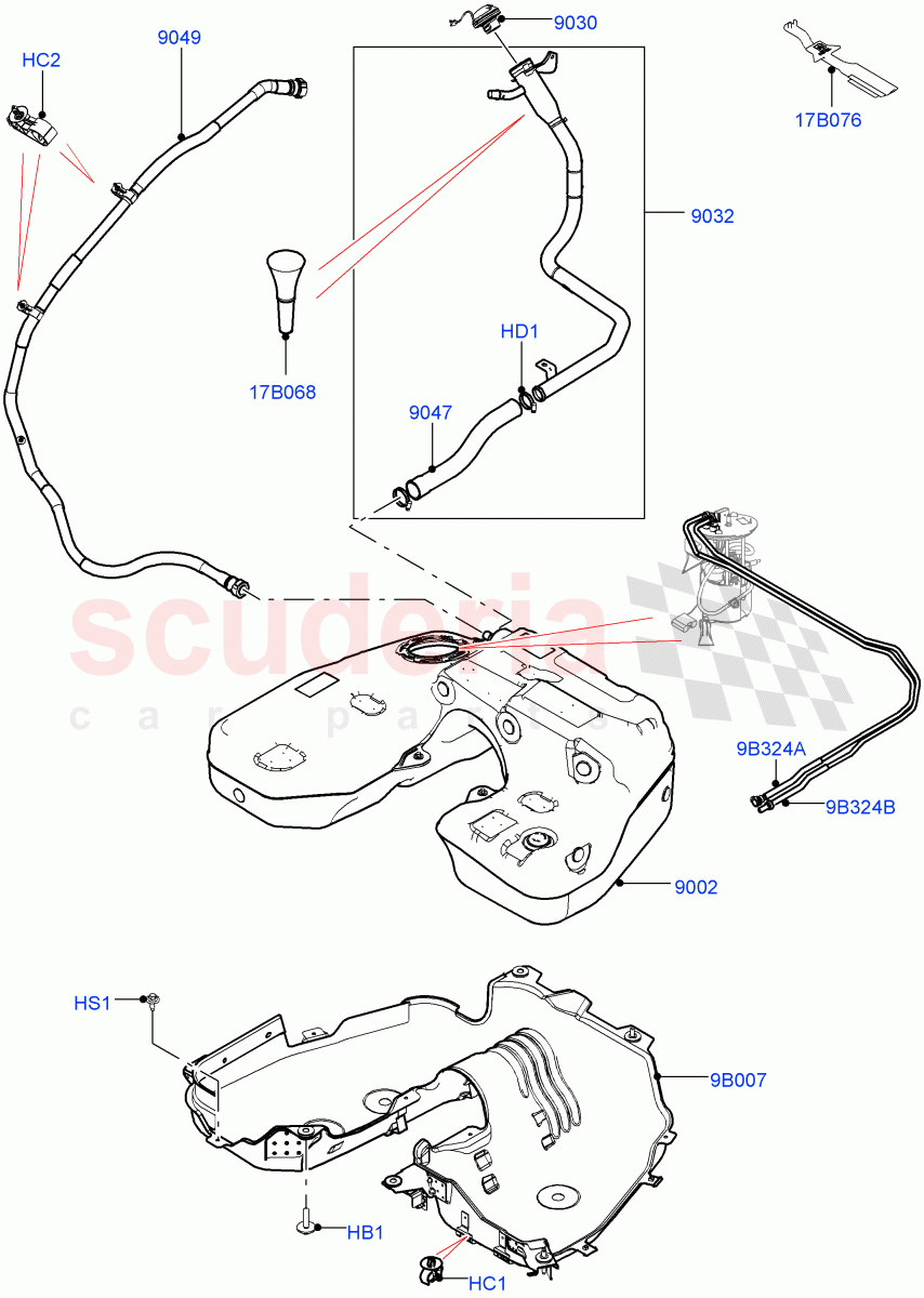 Fuel Tank & Related Parts(Nitra Plant Build)(2.0L I4 DSL HIGH DOHC AJ200)((V)FROMM2000001) of Land Rover Land Rover Discovery 5 (2017+) [2.0 Turbo Diesel]