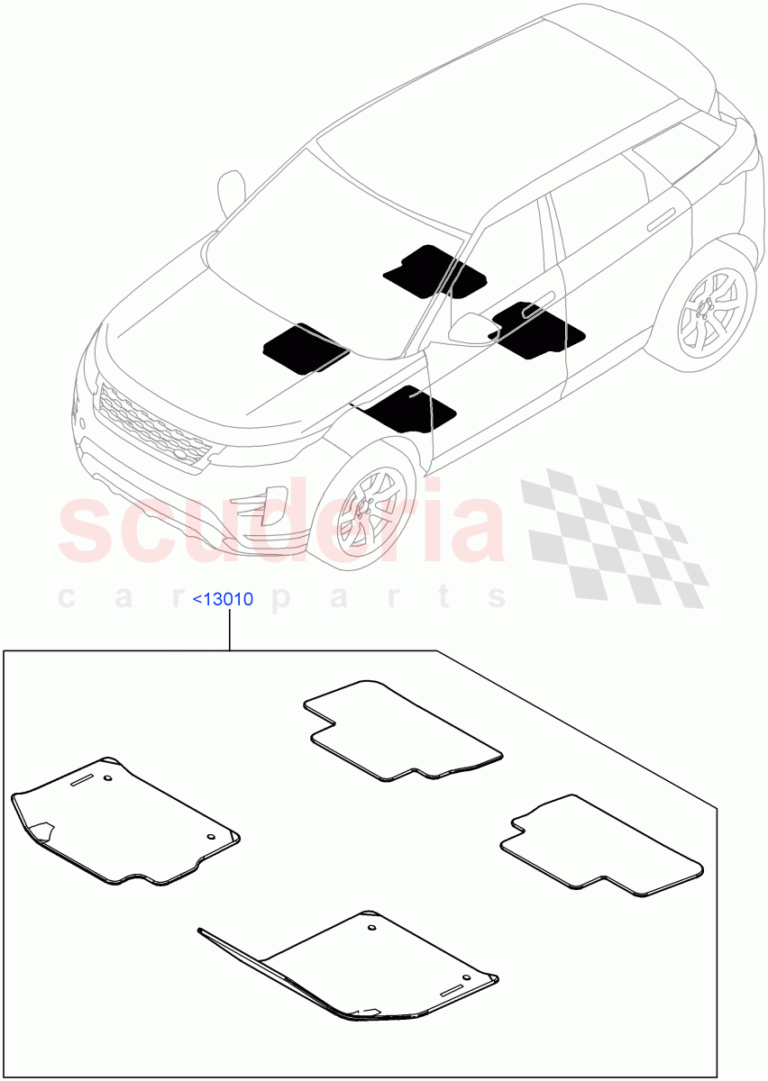 Floor Mats(Itatiaia (Brazil)) of Land Rover Land Rover Range Rover Evoque (2019+) [1.5 I3 Turbo Petrol AJ20P3]