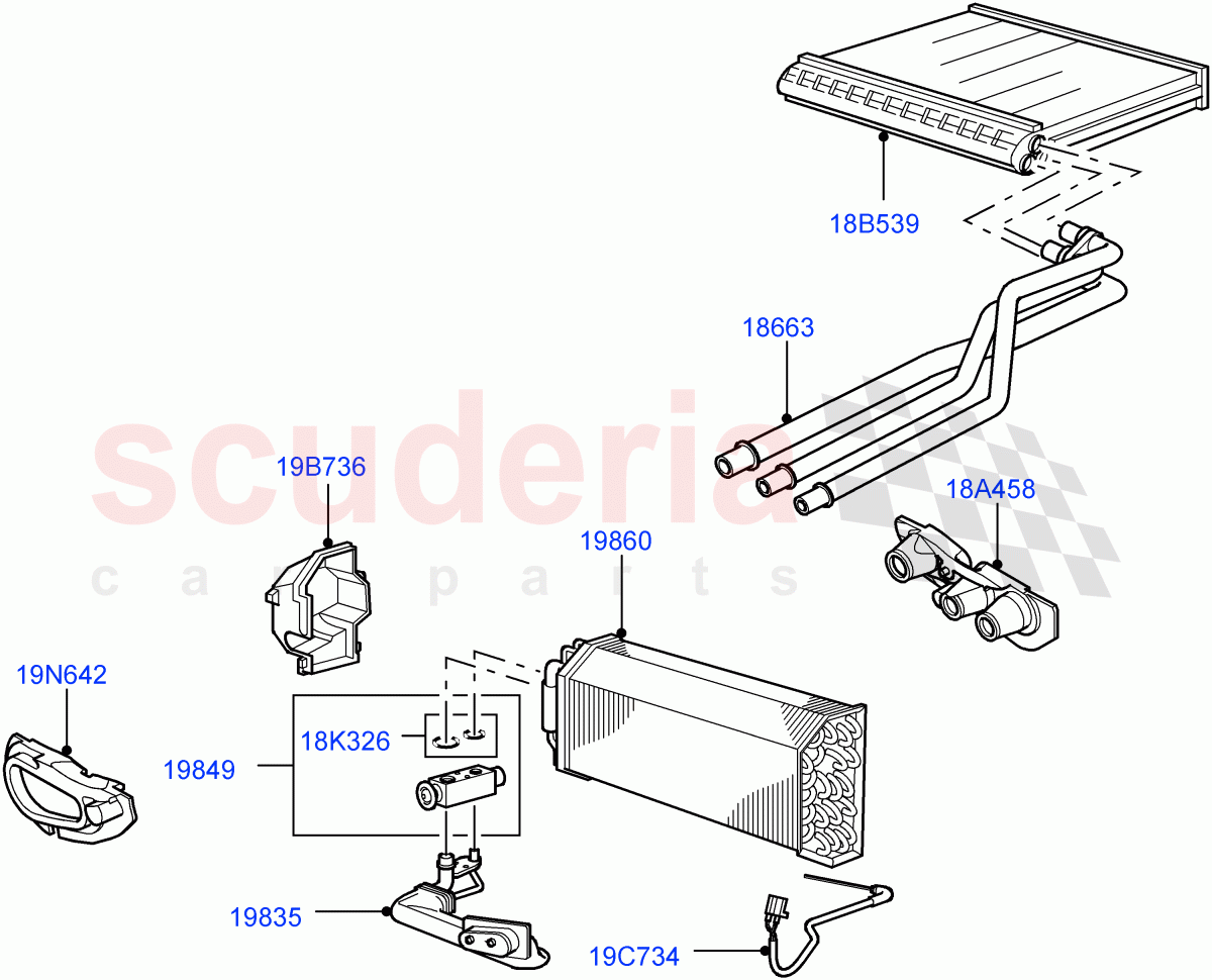 Heater/Air Cond.Internal Components(Page A)((V)FROMAA000001) of Land Rover Land Rover Range Rover (2010-2012) [4.4 DOHC Diesel V8 DITC]