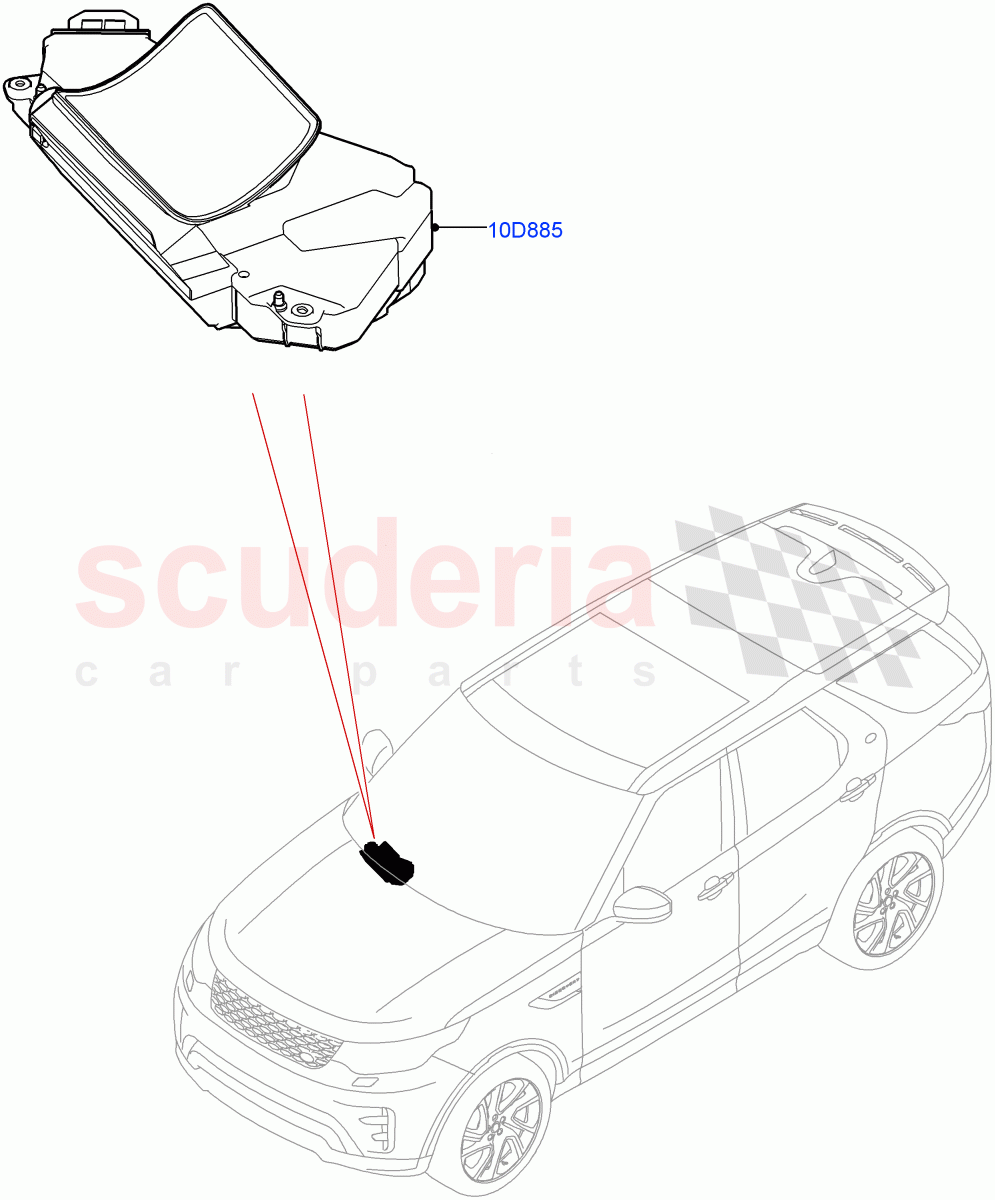 Head Up Display Module(Nitra Plant Build)(Head Up Display)((V)FROMK2000001) of Land Rover Land Rover Discovery 5 (2017+) [3.0 Diesel 24V DOHC TC]
