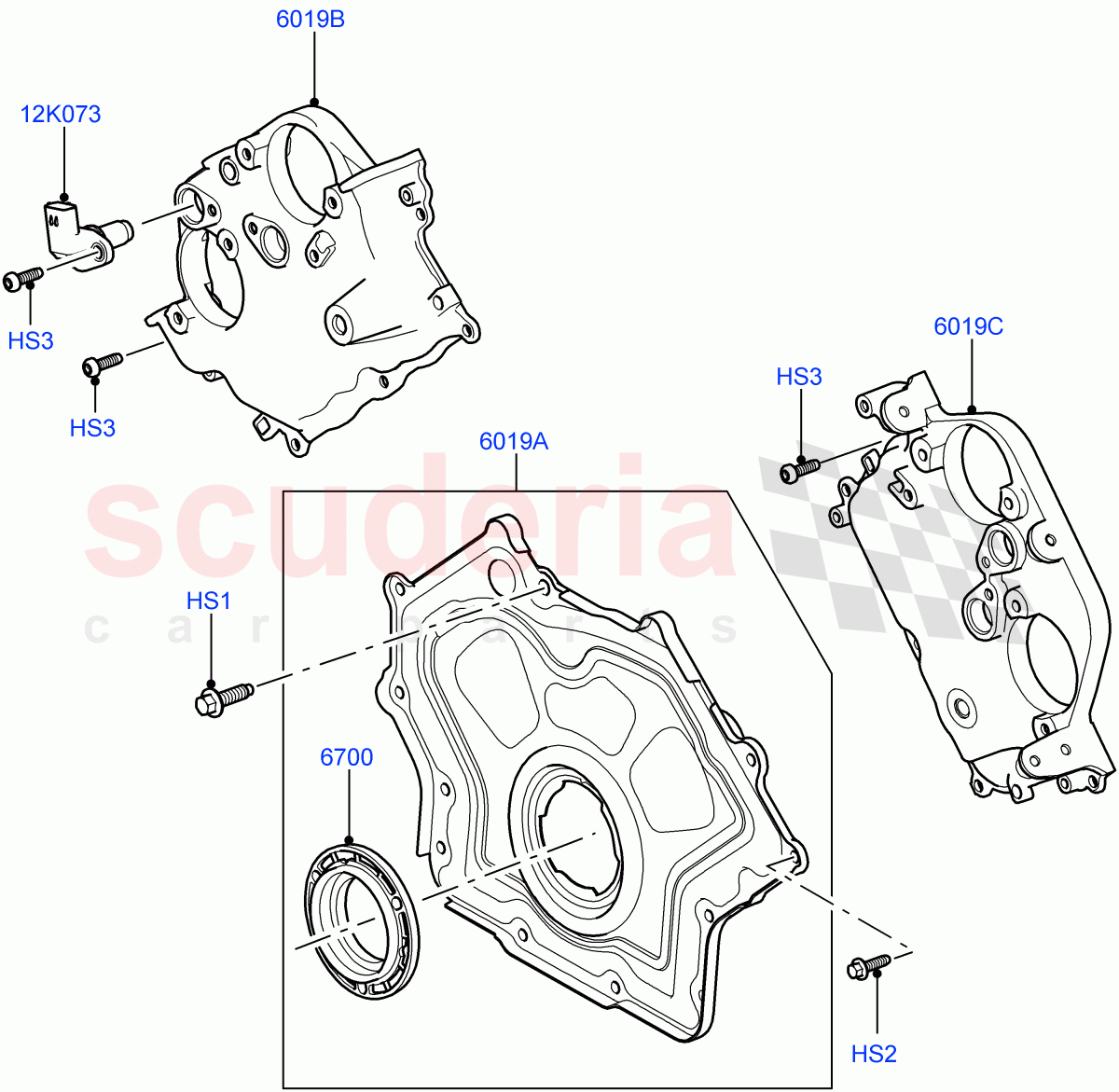 Timing Gear Covers(Nitra Plant Build)(3.0L DOHC GDI SC V6 PETROL)((V)FROMK2000001) of Land Rover Land Rover Discovery 5 (2017+) [3.0 DOHC GDI SC V6 Petrol]