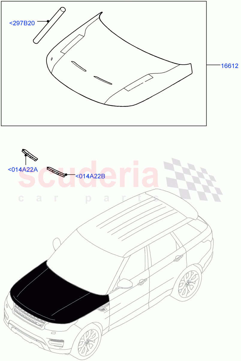 Hood And Related Parts(Bonnet - Body Colour Carbon Fibre,Bonnet - Exposed Carbon Fibre)((V)FROMJA000001) of Land Rover Land Rover Range Rover Sport (2014+) [2.0 Turbo Diesel]