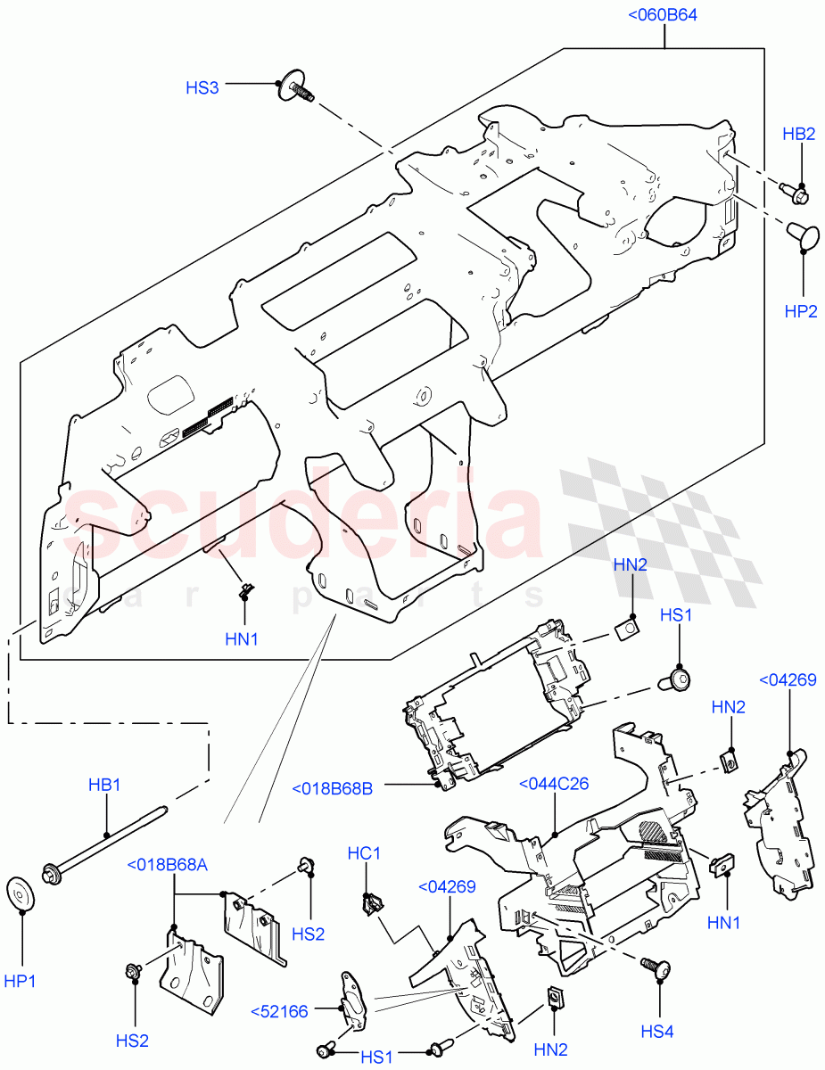 Instrument Panel(Internal Components, Upper)(Changsu (China))((V)FROMFG000001,(V)TOKG446856) of Land Rover Land Rover Discovery Sport (2015+) [1.5 I3 Turbo Petrol AJ20P3]