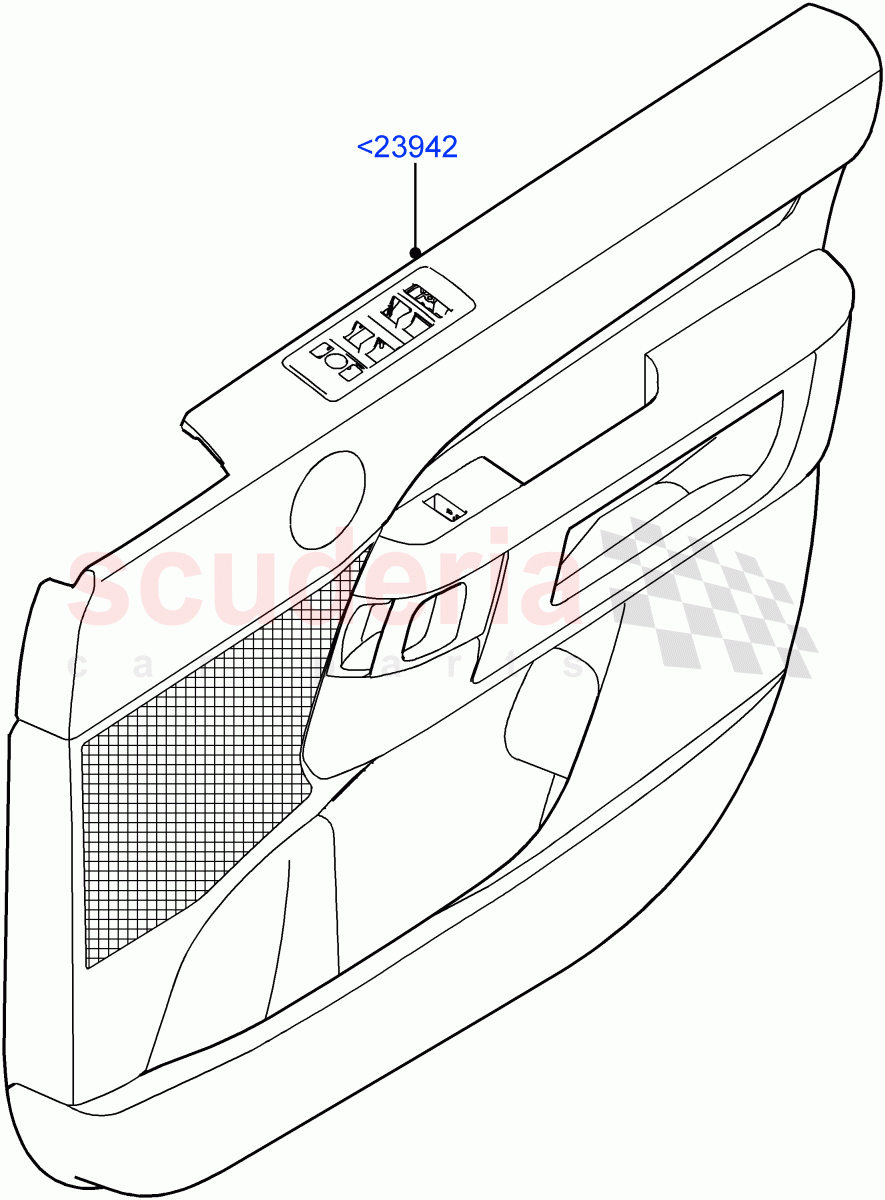 Front Door Trim Panels(Solihull Plant Build)((V)FROMHA000001) of Land Rover Land Rover Discovery 5 (2017+) [3.0 I6 Turbo Petrol AJ20P6]
