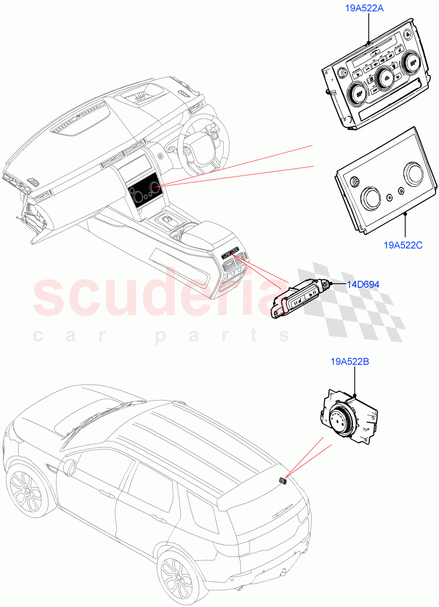Heater & Air Conditioning Controls(Changsu (China))((V)FROMFG000001) of Land Rover Land Rover Discovery Sport (2015+) [2.0 Turbo Petrol AJ200P]