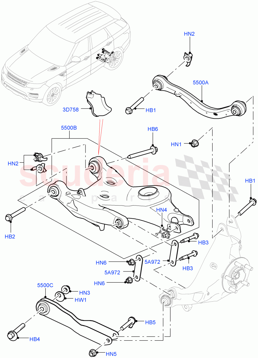 Rear Suspension Arms of Land Rover Land Rover Range Rover Sport (2014+) [2.0 Turbo Petrol GTDI]