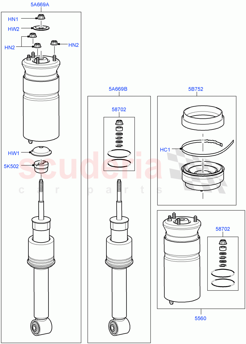 Rear Springs And Shock Absorbers((V)TO9A999999) of Land Rover Land Rover Range Rover Sport (2005-2009) [4.4 AJ Petrol V8]
